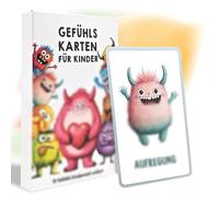 DGTSYAL Cartes émotionnelles pour enfants - 32 monstres d'émotions cartes avec textes explicatifs, Aider les enfants à s'autoréguler et à développer leurs émotions, pour maternelle et l'école primaire