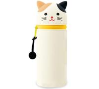 DGTSYAL Trousse Ecole 2 en 1 en Silicone Souple Kawaii, Porte-Plume, Fermeture Eclair en Silicone, Chats Pochette de Stylo, Crayons, Marqueurs, Étui pour Fournitures Scolaires de Grande capacité