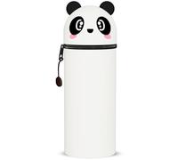 DGTSYAL Trousse Ecole 2 en 1 en Silicone Souple Kawaii, Porte-Plume, Fermeture Eclair en Silicone, Pochette de Stylo, Crayons, Étui pour Fournitures Scolaires de Grande capacité (Panda)