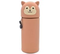 DGTSYAL Trousse Ecole 2 en 1 en Silicone Souple Kawaii, Porte-Plume, Fermeture Eclair en Silicone, Shiba Inu Pochette de Stylo, Crayons, Marqueurs, Étui pour Fournitures Scolaires de Grande capacité