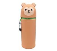 DGTSYAL Trousse Ecole 2 en 1 en Silicone Souple Kawaii, Porte-Plume, Fermeture Eclair en Silicone, Singe Pochette de Stylo, Étui pour Fournitures Scolaires de Grande capacité