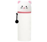 DGTSYAL Trousse Ecole 2 en 1 en Silicone Souple Kawaii, Porte-Plume, Fermeture Eclair en Silicone, Souris Pochette de Stylo, Crayons, Marqueurs, Étui pour Fournitures Scolaires de Grande capacité