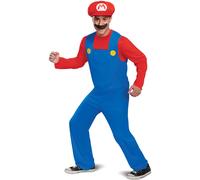 Dguisement unisexe adulte Mario Costume Officiel Nintendo Super Mario Bros Avec Chapeau et Moustache Taille Costumes Bleu rouge multicolore Medi