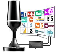 DGUPSP Antenne TV intérieure amplifiée puissante, antenne portable numérique terrestre d'intérieur avec base magnétique, réception 360°, prise en charge 4K/1080P UHF/VHF-BV157130001