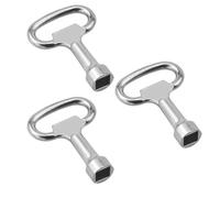 DGUSO 3 Pièces Clés Carrées,Clé du Compteur de Gaz 8mm Chauffage Acier Inoxydable Carre Pour Compteurs Électriques, Ascenseurs, Compteurs d'eau et Armoires Électriques (Argentée)