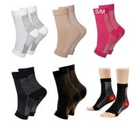 DGUSO 5 Paires Chaussettes de Contention Femme et Homme, Chaussettes de Soutien Pour Running, Football, Basketball, Fitness (S/M Noir)