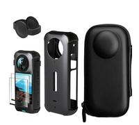 DGUSO Accessoires Insta360 X3 6en1 Kit de Protection pour Insta360 X3, Coque en Silicone pour Insta360 X3 et Bouchon D'objectif, 2 Insta360 X3 Protecteur D'éCran Sac pour Insta360 X3 avec Mousqueton