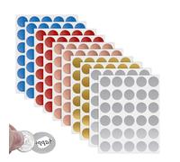 DGUSO Autocollant à Gratter 300 Pièces 25 mm étiquettes à Gratter rondes pour Jeux Scolaires - Or, Argent, Or Rose, Rouge, Bleu