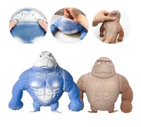 DGUSO Gorille Anti Stress, Gorille Décompression Toy Bleu Monkey Marron Étirement Libre, Jouet à Presser,Gorille Singe en Caoutchouc