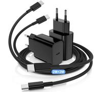 DGVERS 2Pack Chargeur USB-C 45W Super Charge Rapide pour Samsung Galaxy S25/S24/S23/S22/S21Ultra/S20/S20+/Note20/A54/A53/Z Fold5/Flip5/Fold4/Tab/S8 Ultra, Prise Secteur USB-C et Un câble de 2 m