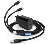 DGVERS Chargeur USB-C 45W Super Charge Rapide pour Samsung Galaxy S25/S24/S23/S22/S21Ultra/S20/S20+/Note20/A54/A53/Z Fold5/Flip5/Fold4/Tab/S8 Ultra, Prise Secteur USB-C et Un câble de 1m+2m