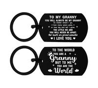 DGXMD Gifts for Granny - Porte-clés gravé I Love You Granny - Cadeau d'anniversaire de Noël de la part d'une petite-fille ou d'un petit-fils