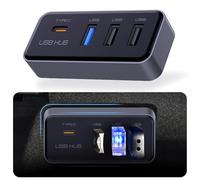DGXWLLW Hub USB pour Tesla Model Y Juniper 2025 2026 Model 3 Highland 2024 2025, boîte à gants avec 1 USB C et 3 ports USB A pour caméra de bord, transfert de données, musique de jeu