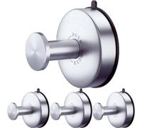 DGYB Lot de 4 crochets à ventouse en nickel brossé pour salle de bain, étanches, en acier inoxydable, pour douche, 6,8 kg