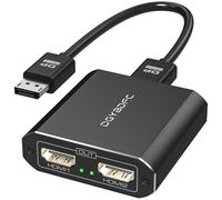 DGYBDFC Adaptateur DisplayPort 4K60Hz vers double HDMI pour PC portable carte graphique DP 1.4 vers 2 écrans HDMI 2.0 Extension DisplayPort vers HDMI Splitter 1 entrée 2 sorties Hub MST Mode