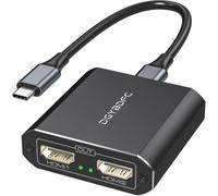 DGYBDFC Adaptateur USB C vers double HDMI 1 entrée 2 sorties Extended Display Dual Monitors USBC vers 2 répartiteurs HDMI 4K 60Hz pour ordinateur portable avec câble USBC vers USBC (uniquement sous
