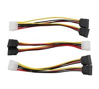DGZZI 3 pcs 4 broches Molex vers double SATA Power Y-Cable Adaptateur 4 broches mâle IDE Molex vers 15 broches femelle double SATA câble adaptateur répartiteur d'alimentation 18AWG