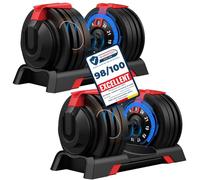 DH FitLife 24kg Haltères Réglables de 3 à 24 KG avec 12 Niveaux, Ensemble d'Haltères Courts avec Disques de Poids, Haltères Courts Ajustables, Poids Variables 12 en 1