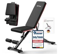 DH FitLife Banc de musculation pliable,banc réglable pour le développé couché, le curl biceps, la musculation du dos et des abdominaux,banc inclinable avec banc curl et extenseur des jambes