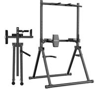 DH FitLife Barre de Traction Pliable｜Charge Max. 210kg | Supports pour Barre d’Haltères / Dossier｜Chaise Romaine Multifonction｜Structure Stable｜Home Gym