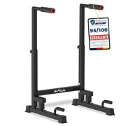 DH FitLife Barres de Dips 200kg Hauteur Réglable 100-130cm, 9 Niveaux | TTube Acier Alliage 1,5mm｜Station Musculation Multifonction｜Poignées Antidérapantes｜Pieds Stables｜Corps Entier