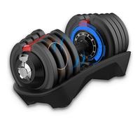 DH FitLife Haltères Réglables, 12 Niveaux, 18kg / 24kg | Sélection Rapide à une Main｜Disques en Fonte｜Poignée Antidérapante｜Verrouillage Automatique｜Gain de Place Compact