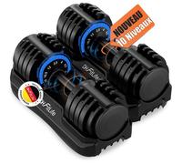 DH FitLife Haltères réglables 12kg, 2,5-12kg, 10 niveaux de poids, set avec disques, 10 en 1