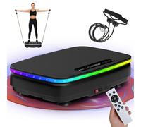 DH FitLife Plateforme vibrante Fitness pour la Maison | 99 Niveaux, 9 programmes | Bluetooth | Stable & silencieuse | Bandes de résistance | 150 kg Max