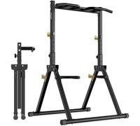 DH FitLife Power Tower pliable Station de dips | Barre de traction autonome jusqu'à 300 kg avec barres de dips et supports pour haltères | Station de musculation | Rack pour salle de sport à domicile