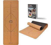 DH FitLife Tapis Yoga Liège TPE Antidérapant 183x61x0,6 cm | Lignes d’Orientation｜Surface Liège Naturel｜Base TPE Antidérapante｜Yoga Pilates Fitness｜Épais et Confortable