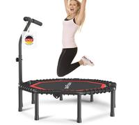 DH FitLife Trampoline de Fitness Pliable 115/128 cm (45/50 Pouces) - Suspension en Corde élastique, sans Montage - pour entraînement intérieur/extérieur - avec poignée réglable (45 Pouces / 115cm)