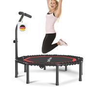 DH FitLife Trampoline de Fitness Pliable 115/128 cm (45/50 Pouces) - Suspension en Corde élastique, sans Montage - pour entraînement intérieur/extérieur - avec poignée réglable (50 Pouces / 128cm)