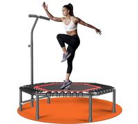 DH FitLife Trampoline Fitness avec Barre Réglable Ø114 cm 150kg | Qualité Studio Professionnelle｜Élastiques Renforcés 8 mm｜Surface Antidérapante｜3 Niveaux de Hauteur｜Cardio Training Maison