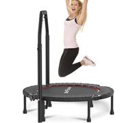 DH FitLife Trampoline Fitness Pliable avec Barre Réglable Ø102cm 450kg | Toile Préassemblée｜Petit Mini Trampoline & Rebounder pour Jumping｜Suspension Silencieuse｜Pieds Antidérapants