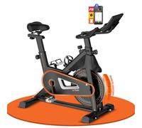 DH FitLife Vélo d’appartement ergomètre | Hometrainer silencieux à résistance magnétique | Capteur de pouls & APP | Guidon amélioré, écran/moniteur | 150-195 cm