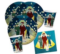 DH-Konzept Kit de fête 36 pièces - Détective - Assiettes, gobelets et serviettes pour 8 enfants