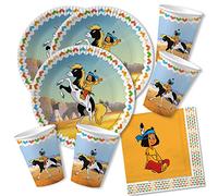 DH-Konzept Kit de fête 52 pièces Assiettes, gobelets et serviettes pour 16 enfants