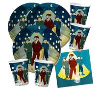 DH-Konzept Kit de fête 52 pièces - Détective - Assiettes, gobelets et serviettes pour 16 enfants | Anniversaire d'enfant