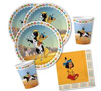 DH-Konzept Service de fête 36 pièces - Indiens Yakari - Assiettes, gobelets, serviettes pour 8 enfants