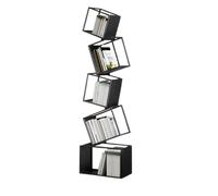 Dh2yjnbf3 Bibliothèque Bibliothèque d'angle créative sur Pied, étagère de Rangement for Salon, bibliothèque Moderne et Simple en Fer Étagère de Rangement(Noir)