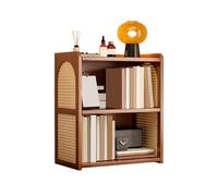 Dh2yjnbf3 Bibliothèque Bibliothèque rétro en Bambou, comptoir Polyvalent, avec Support de Rangement Plastique tissé rotin for la Maison Étagère de Rangement