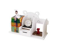 Dh2yjnbf3 Bibliothèque Organisateur d'étagère de Bureau Blanc, avec tiroirs, présentoir en Plastique, avec cloison Polyvalente for étagères de dortoir de Bureau Étagère de Rangement