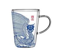 Dh2yjnbf3 Mug à café en verre à double paroi 280 ml, tasses en verre borosilicate transparent soufflé à la main avec anse