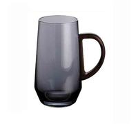 Dh2yjnbf3 Mug en verre avec anse en bois, tasse en verre borosilicate transparent for thé, latte, expresso et jus de fruits, 500 ml(Grigio)