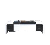 Dh2yjnbf3 Polyvalent Mobilier de Bureau laqué Bureau Patron Simple Moderne Président Hall Blanc Superviseur Manager Facile à Installer(180 * 80 * 75cm)