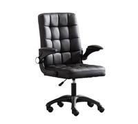 Dh2yjnbf3 Réglable Chaise de Bureau avec accoudoir Rabattable, Chaise roulante en Fausse Fourrure(Noir)