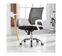 Dh2yjnbf3 Réglable Chaise d'ordinateur Chaise de Bureau conférence Dossier Simple d'étude à Domicile Mobile rotative Confortable(White+Black)