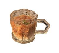 Dh2yjnbf3 Verre à boire texturé glacier de 20 cl, verre transparent massif avec anse for eau, lait, jus et café(Transparent)