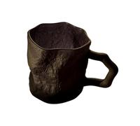 Dh2yjnbf3 Verre à boire texturé glacier de 20 cl, verre transparent massif avec anse for eau, lait, jus et café(Noir)