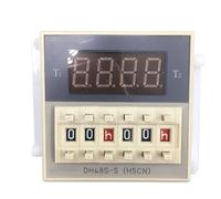 DH48S-S DH48S H5CN AC/DC 12V 24V Cycle 0,1s-990h Relais temporisé numérique programmable SPDT + compteur de base sur rail DIN(AC DC 12V)